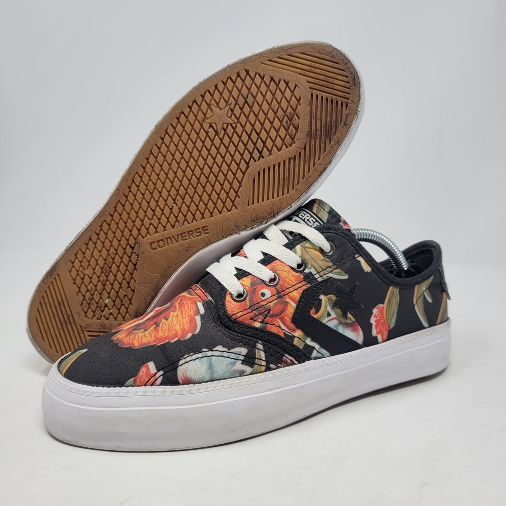 Converse Cons Zakim Ox Black Floral Hawaiian Print Size 5.5 Men's , 7 Women's - Picture 1 of 11